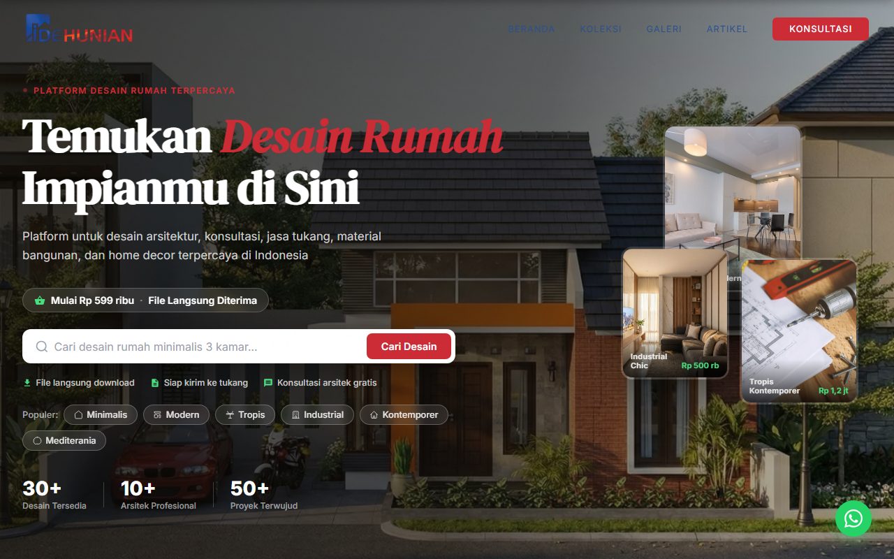 Screenshot website iDEHUNIAN