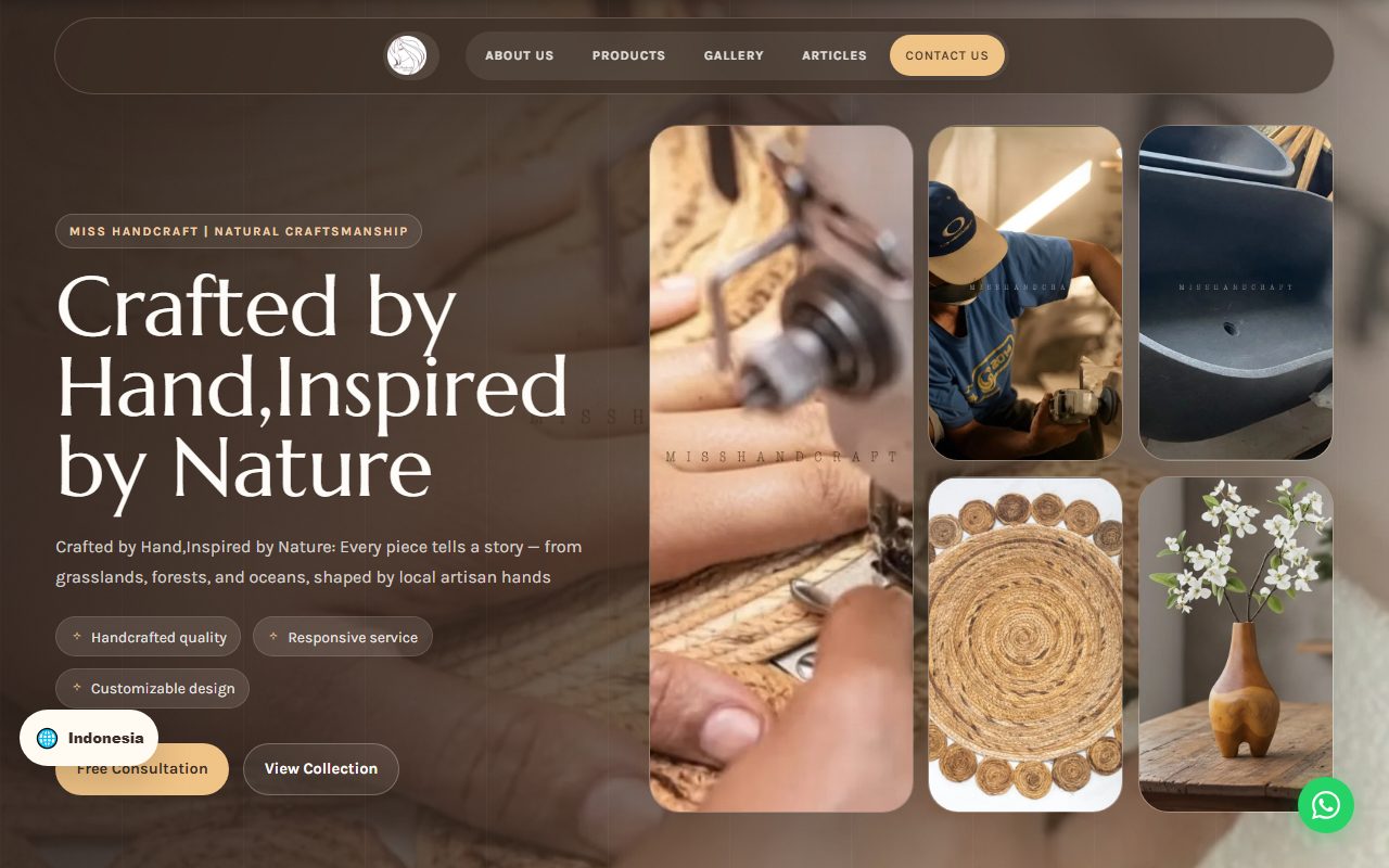 Screenshot website Miss Handcraft